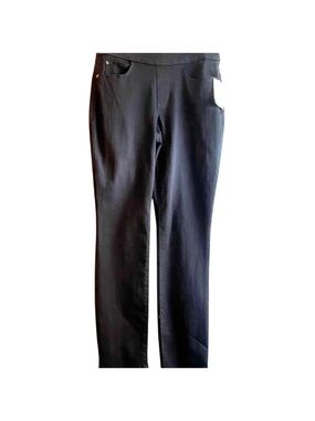 Westbound Petites Park Ave Fit Straight Leg Mid Rise Black Pants
